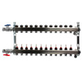 Product Image of 12-Loop 1" Stainless Steel Radiant Heat Manifold Assembly w/ Flow Meter