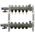 Product Image of 5-Loop 1-1/4" Stainless Steel Radiant Heat Manifold Assembly w/ Flow Meter