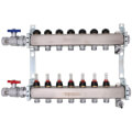 Product Image of 7-Loop 1-1/4" Stainless Steel Radiant Heat Manifold Assembly w/ Flow Meter