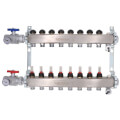 Product Image of 8-Loop 1-1/4" Stainless Steel Radiant Heat Manifold Assembly w/ Flow Meter