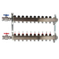 Product Image of 10-Loop 1-1/4" Stainless Steel Radiant Heat Manifold Assembly w/ Flow Meter