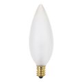 Product Image of 25 Watt BA9 1/2 Incandescent Bulb - Frost - 2500 Average rated hours - 193 Lumens - Candelabra base - 130 Volt (60 Pack)