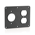 Product Image of 1, 1.56" Dia Single Receptacle, 1, Duplex Receptacle Coverplate (Black)