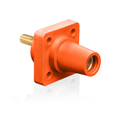 Product Image of 16 Series Female Panel Receptacle, Cam-Type, 90-Degree, Threaded Stud Length, 1.125", Taper Nose, 400A Max, Cable Range, #2 to 4/0 AWG (Orange)