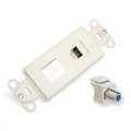 Product Image of Decora Telephone And Video Insert Kit w/ One 6P6C Usoc Jack And One F-Connector Coupler (Ivory)