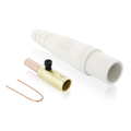 Product Image of 16 Series Taper Nose Cam-Type Male Plug, Contact & Insulator, Detachable, Crimp Tube Termination, 3/0 4/0 AWG, 400A Max, Type 3R When Mated (White)