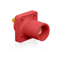 Product Image of 16 Series Male Panel Receptacle, Cam-Type, 90-Degree, Threaded Stud Length, 3/4", Taper Nose, 400A Max, Cable Range, #2 to 4/0 AWG (Red)