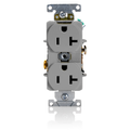 Product Image of 20A Duplex Receptacle/outlet, Self-grounding, Back/Side Wire (Gray)