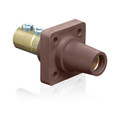 Product Image of 16 Series Female Panel Receptacle, Cam-Type, 90-Degree, Double Set Screw, Taper Nose, 400A Max, 2/0-4/0 AWG (Brown)