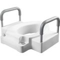 Product Image of Independence Rise Elongated/Round Plastic 4.5" Raised Toilet Seat, Support Arms, Dual Lock (White)
