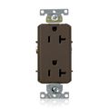 Product Image of Decora Plus Duplex Receptacle, Heavy-Duty Industrial Specification, 20A 125V NEMA 5-20R (Brown)