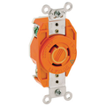 Product Image of 20A, 125V NEMA L5-20R, 2P, 3W, Flush Mtg Locking Receptacle, Isolated Ground, V-0-MAX (Orange)