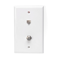 Product Image of Standard Telephone Wall Jack, 6P6C X F, Screw Terminals (White)