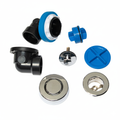 Product Image of True Blue ABS Bath Waste Half Kit w/ Push n' Pull Stopper & Test Kit (Chrome)