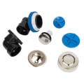 Product Image of True Blue ABS Half Kit w/ Touch Toe Stopper, Test Kit & Finished Drain Spud (White)