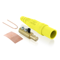 Product Image of 16 Series Taper Nose Cam-Type Male Plug, Contact & Insulator, Detachable, 2/0, 4/0 AWG, 400A Max, Type 3R When Mated (Yellow)