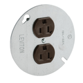 Product Image of Duplex Receptacle Outlet,  Mounted to 4" Cover, 15A, 125V Side Wire, NEMA 5-15R, 2-Pole, 3-Wire (Black)