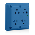 Product Image of 4-in-1 SuRGe Protective Quadruplex Receptacle Outlet,  20A, 125V Side Wire, NEMA 5-20R, 2-Pole, 3-Wire (Blue)