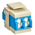 Product Image of Quickport, Duplex Lc Adapter, Shuttered, Sm, Zirconia Ceramic Sleeve (Blue)/ivory