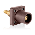 Product Image of 1 Pole Cam-Type Male Panel Receptacle, Taper Nose, 3/4" Extended Shoulder, #2-4/0 (Brown)