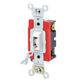 Product Image of 20A, 120/277V Toggle Locking 4-way AC Quiet Switch, Self Grounding, Back & Side Wired, (White)
