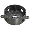 Product Image of 4-1/8" Aluminum Round Outlet Box, 17 Cubic Inches, 1/2" Hub, w/ 5 Outlets (Silver), DS-47