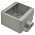 Product Image of 1/2" Deep 2 Gang Cast Device Box, Gray Iron Zinc Plated, Dead End, FD12-TB