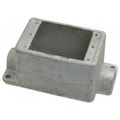 Product Image of 1/2" Deep 1 Gang Cast Device Box, Gray Iron Zinc Plated, Thru-Feed, FDC1-TB