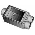 Product Image of 1/2" Deep 2 Gang Cast Device Box, Gray Iron Zinc Plated, Thru-Feed, FDC12-TB