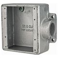 Product Image of 1" Shallow 2 Gang Cast Device Box, Gray Iron Zinc Plated, Dead End, FS32-TB