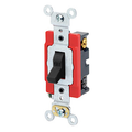 Product Image of 20A, 120/277V Toggle 4-way AC Quiet Switch, Extra Heavy Duty Spec Grade, Self Grounding, Back & Side Wired (Black)