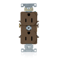 Product Image of Duplex Receptacle Outlet,  Smooth Face, 15A, 125V Side Wire,NEMA 5-15R, 2-Pole, 3-Wire, Self-Grounding (Brown)