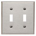 Product Image of 2-Gang Toggle Switch Wallplate, Standard Size, Magnetic Stainless Steel