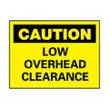 Product Image of 10" High Caution Low Overhead Clearance Aluminum Sign, C359AB