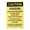Product Image of 17" High Caution Poison Lead Hazard Area Do Not Enter Work Area Paper Sign, C385