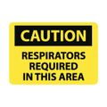 Product Image of 10" High Caution Respirators Required in This Area Aluminum Sign, C71AB