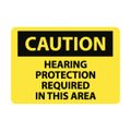 Product Image of 10" High Caution Hearing Protection Required in This Area Aluminum Sign, C88AB