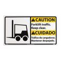 Product Image of 10" High Caution Forklift Traffic Keep Clear Plastic Sign, CBA8R