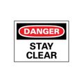 Product Image of 10" High Danger Stay Clear Aluminum Sign, D105AB
