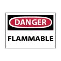 Product Image of 3" x 5" Danger Flammable Pressure-Sensitive Vinyl Fire Sign (5-Pack), D126AP