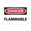 Product Image of 10" x 14" Danger Flammable Rigid Plastic Fire Sign, D126RB