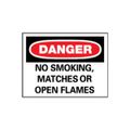 Product Image of 10" High Danger No Smoking Matches or Open Flames Aluminum Sign, D217AB