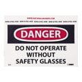Product Image of 3" x 5" Danger Do Not Operate without Safety Glasses Vinyl Accident Prevention Label, D21AP