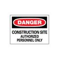 Product Image of 14" High Danger Construction Site Authorized Personnel Only Aluminum Sign, D247AC