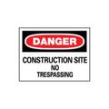 Product Image of 14" High Danger Construction Site No Trespassing Plastic Sign, D248RC
