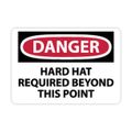 Product Image of 10" x 14" Danger Hard Hat Required Beyond This Point Aluminum Accident Prevention Sign, D389AB