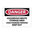 Product Image of 10" x 14" Danger Hazardous Waste Storage Area Unauthorized Persons Keep Out Sign, D442AB