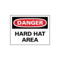 Product Image of 14" High Danger Hard Hat Area Aluminum Sign, D46AC