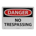 Product Image of 10" High Danger No Trespassing Aluminum Sign, D81AB