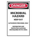 Product Image of 17" High Danger Microbial Hazard Keep Out Authorized Personnel Paper Sign, D895-ACCUFORM